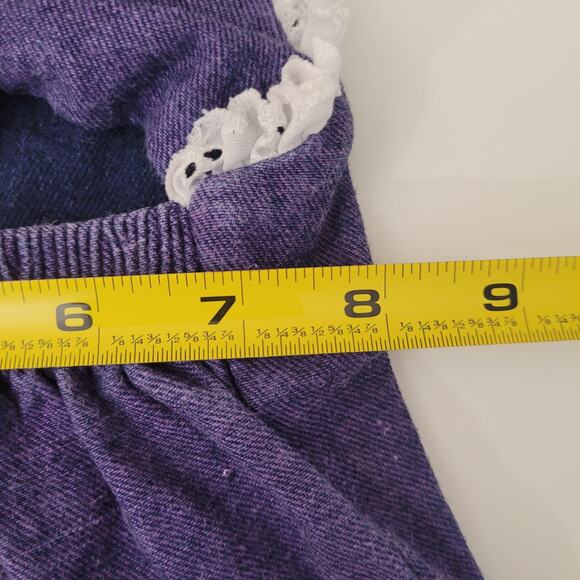 Kidstuff Vintage Purple Overalls 9 Months Heart & Butterfly Patches Pink Buttons - Picture 8 of 10